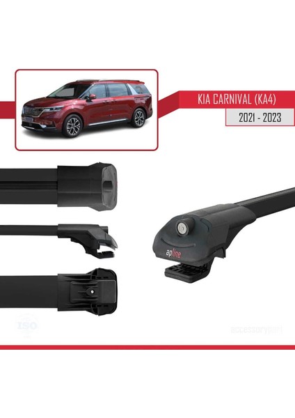 Kia Carnival (Ka4) 2021-2023 Arası ile Uyumlu Ace-1 Ara Atkı Tavan Barı Siyah