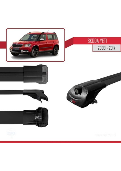 Skoda Yeti 2009-2017 Arası ile Uyumlu Ace-1 Ara Atkı Tavan Barı Siyah