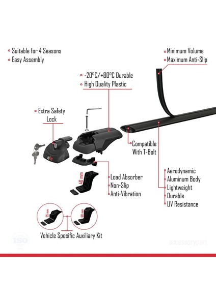 Nissan NP300 (D23) 2015 ve Sonrası ile Uyumlu Ace-1 Ara Atkı Tavan Barı Siyah indirimleri