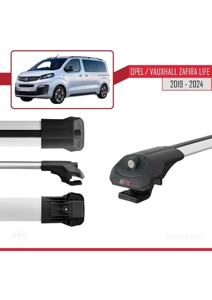 Opel / Vauxhall Zafira Life 2019 ve Sonrası ile Uyumlu Ace-1 Ara Atkı Tavan Barı Gri modelleri