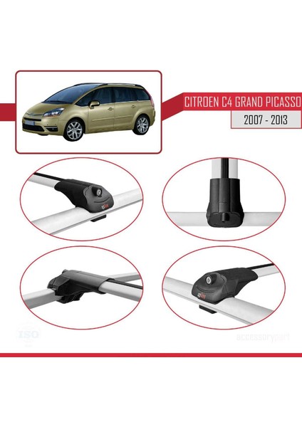 Citroen C4 Grand Picasso 2007-2013 Arası ile Uyumlu Ace-1 Ara Atkı Tavan Barı Gri fırsatları