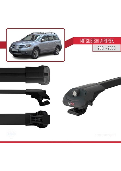 DBC Online Mitsubishi Airtrek 2001-2008 Arası ile Uyumlu Ace-1 Ara Atkı Tavan Barı Siyah