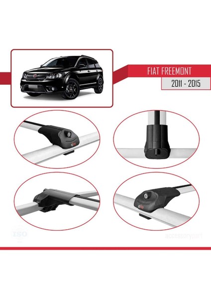 Fiat Freemont 2011-2015 Arası ile Uyumlu Ace-1 Ara Atkı Tavan Barı Gri fırsatları