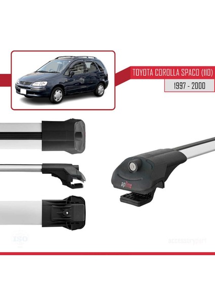 Toyota Corolla Spacio (E110) 1997-2000 Arası ile Uyumlu Ace-1 Ara Atkı Tavan Barı Gri modelleri