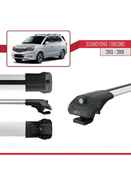 Ssangyong Turismo 2013-2019 Arası ile Uyumlu Ace-1 Ara Atkı Tavan Barı Gri modelleri