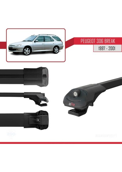 Peugeot 306 Estate 1997-2001 Arası ile Uyumlu Ace-1 Ara Atkı Tavan Barı Siyah modelleri