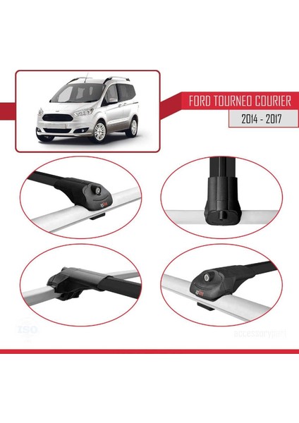 Ford Tourneo Courier 2014-2017 Arası ile Uyumlu Ace-1 Ara Atkı Tavan Barı Siyah fırsatları