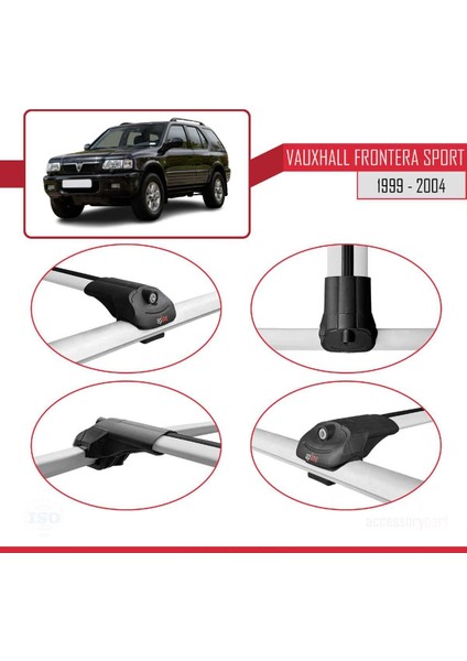 Vauxhall Frontera Sport 1999-2004 Arası ile Uyumlu Ace-1 Ara Atkı Tavan Barı Gri fırsatları