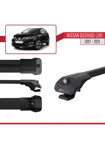 Nissan Qashqai 2017-2021 Arası ile Uyumlu Ace-1 Ara Atkı Tavan Barı Siyah modelleri