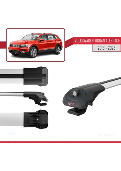 Vw Tiguan Allspace 2018-2023 Arası ile Uyumlu Ace-1 Ara Atkı Tavan Barı Gri modelleri