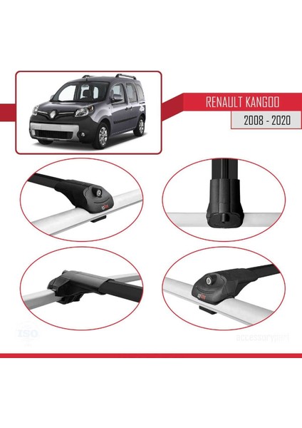 Renault Kangoo 2008-2020 Arası ile Uyumlu Ace-1 Ara Atkı Tavan Barı Siyah