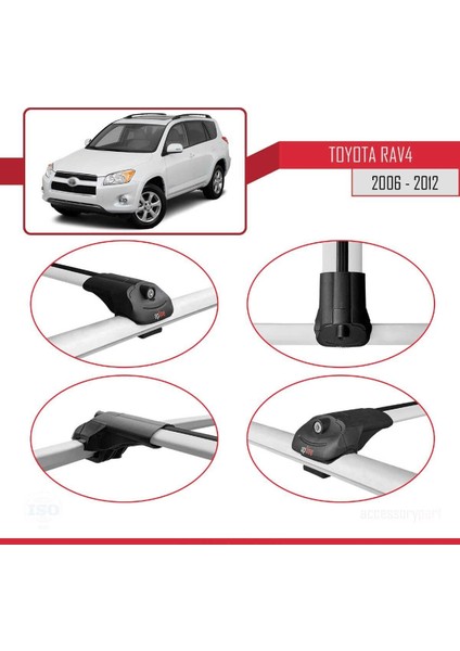Toyota Rav4 2006-2012 Arası ile Uyumlu Ace-1 Ara Atkı Tavan Barı Gri fırsatları