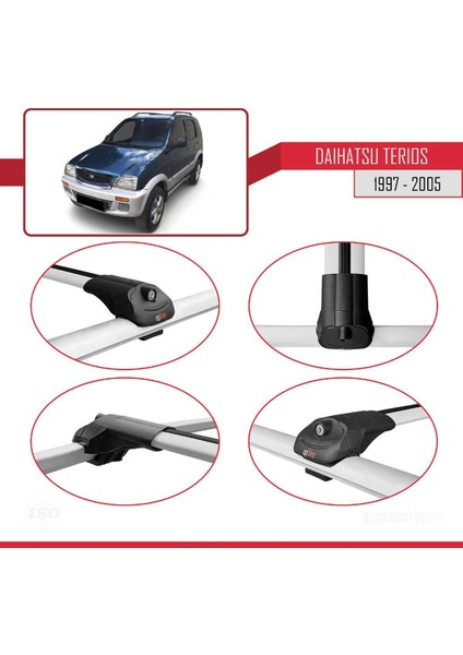 Daihatsu Terios 1997-2005 Arası ile Uyumlu Ace-1 Ara Atkı Tavan Barı Gri fırsatları