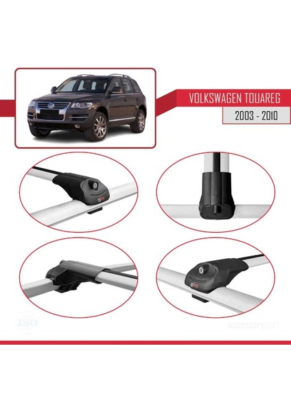 Volkswagen Touareg 2003-2010 Arası ile Uyumlu Ace-1 Ara Atkı Tavan Barı Gri fırsatları