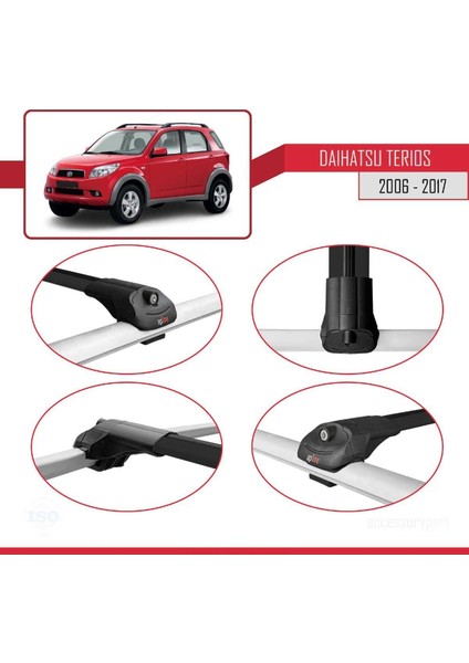 Daihatsu Terios 2006-2017 Arası ile Uyumlu Ace-1 Ara Atkı Tavan Barı Siyah