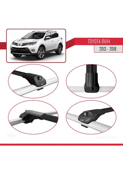 Toyota Rav4 2013-2018 Arası ile Uyumlu Ace-1 Ara Atkı Tavan Barı Siyah fırsatları