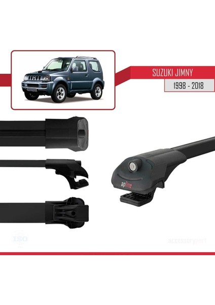 Suzuki Jimny 1998-2018 Arası ile Uyumlu Ace-1 Ara Atkı Tavan Barı Siyah