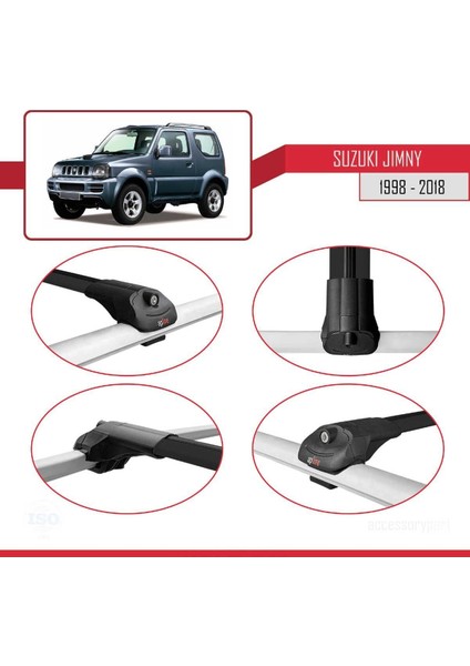 Suzuki Jimny 1998-2018 Arası ile Uyumlu Ace-1 Ara Atkı Tavan Barı Siyah