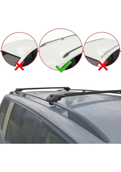 Dacia Duster 2010-2013 Arası ile Uyumlu Ace-1 Ara Atkı Tavan Barı Siyah