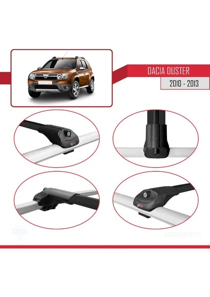 Dacia Duster 2010-2013 Arası ile Uyumlu Ace-1 Ara Atkı Tavan Barı Siyah