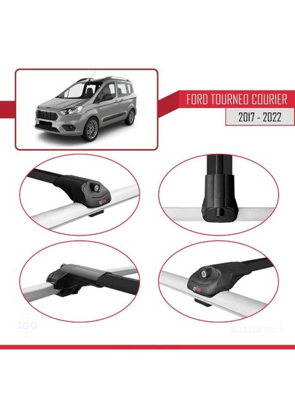 Ford Tourneo Courier 2017-2022 Arası ile Uyumlu Ace-1 Ara Atkı Tavan Barı Siyah fırsatları