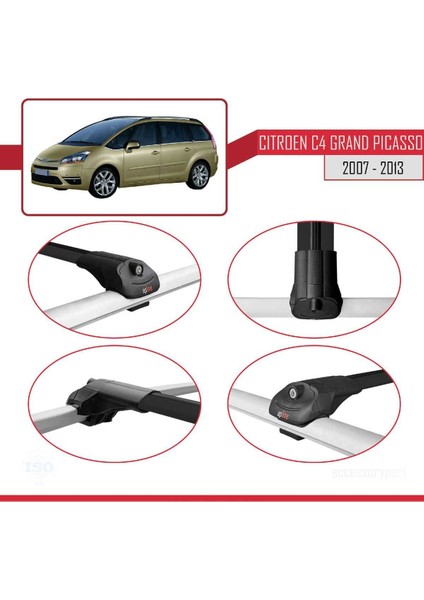 Citroen C4 Grand Picasso 2007-2013 Arası ile Uyumlu Ace-1 Ara Atkı Tavan Barı Siyah fırsatları