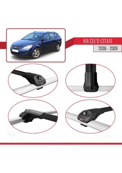 Kia Ceed Sportswagon 2006-2009 Arası ile Uyumlu Ace-1 Ara Atkı Tavan Barı Siyah fırsatları