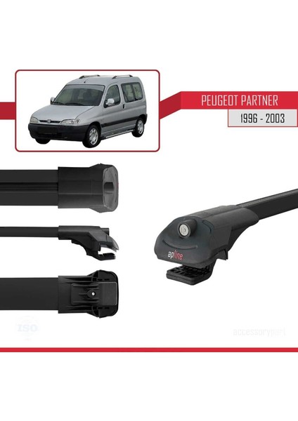 Peugeot Partner 1996-2003 Arası ile Uyumlu Ace-1 Ara Atkı Tavan Barı Siyah modelleri