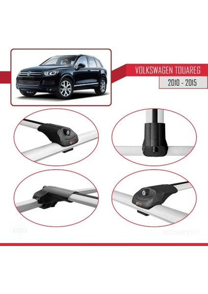 Volkswagen Touareg 2010-2015 Arası ile Uyumlu Ace-1 Ara Atkı Tavan Barı Gri fırsatları
