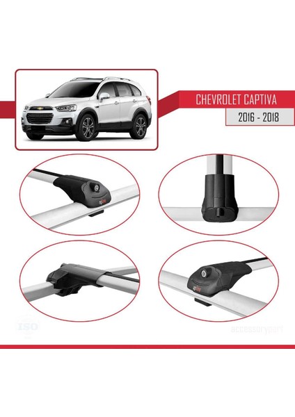 Chevrolet Captiva 2016-2018 Arası ile Uyumlu Ace-1 Ara Atkı Tavan Barı Gri fırsatları