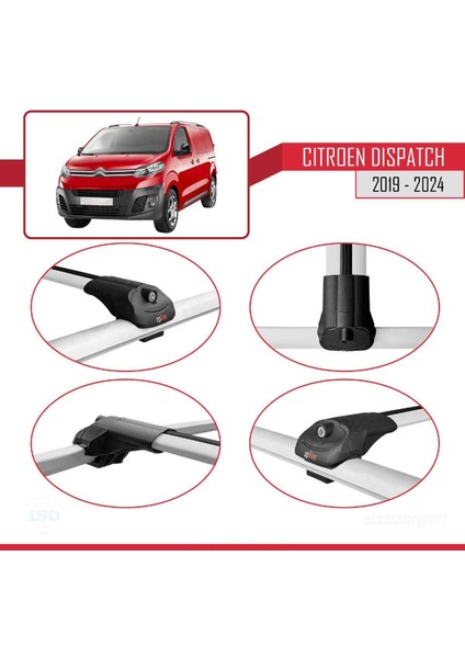 Citroen Dispatch 2019 ve Sonrası ile Uyumlu Ace-1 Ara Atkı Tavan Barı Gri