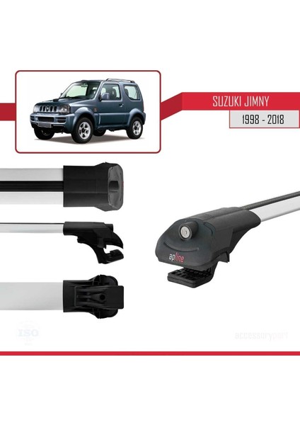 Suzuki Jimny 1998-2018 Arası ile Uyumlu Ace-1 Ara Atkı Tavan Barı Gri