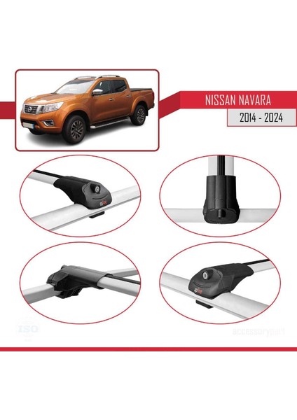 Nissan Navara 2014 ve Sonrası ile Uyumlu Ace-1 Ara Atkı Tavan Barı Gri fırsatları