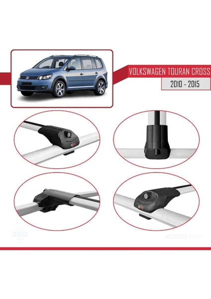 Volkswagen Touran 2010-2015 Arası ile Uyumlu Ace-1 Ara Atkı Tavan Barı Gri fırsatları