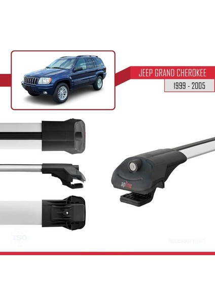 Jeep Grand Cherokee 1999-2005 Arası ile Uyumlu Ace-1 Ara Atkı Tavan Barı Gri modelleri