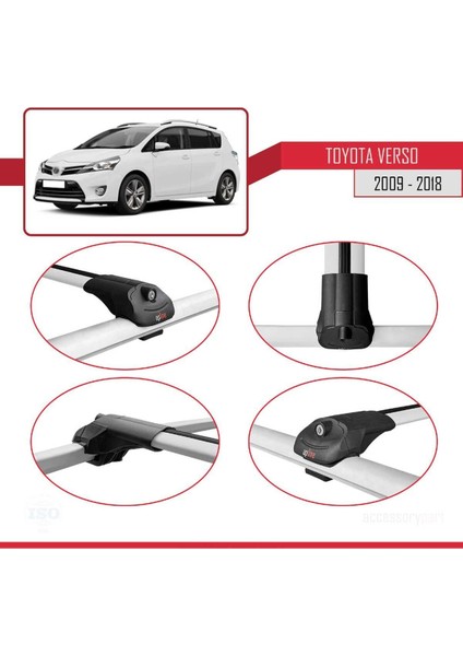 Toyota Verso 2009-2018 Arası ile Uyumlu Ace-1 Ara Atkı Tavan Barı Gri fırsatları