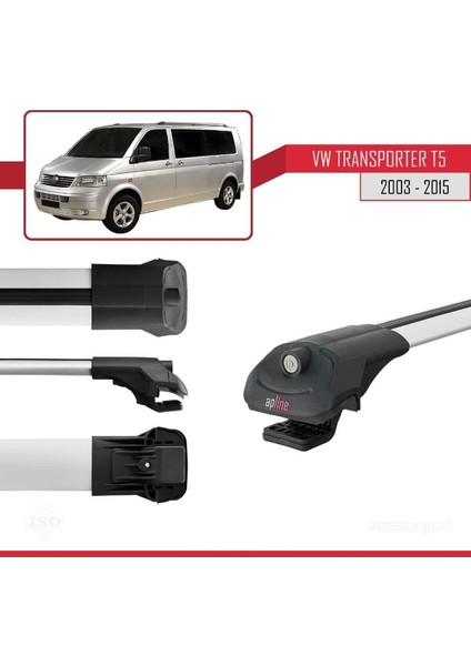Volkswagen (T5) 2003-2015 Arası ile Uyumlu Ace-1 Ara Atkı Tavan Barı Gri modelleri
