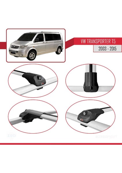 Volkswagen (T5) 2003-2015 Arası ile Uyumlu Ace-1 Ara Atkı Tavan Barı Gri fırsatları