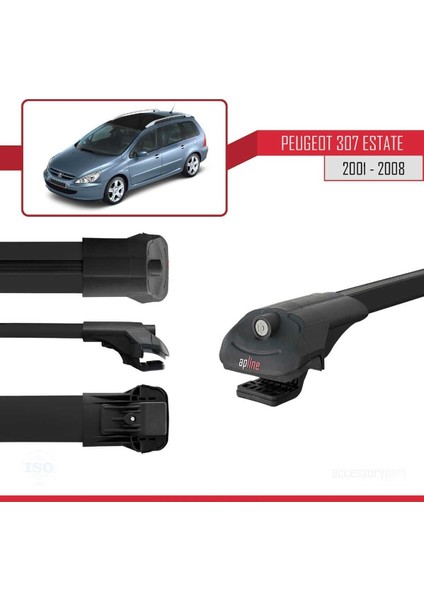 Peugeot 307 Estate 2001-2008 Arası ile Uyumlu Ace-1 Ara Atkı Tavan Barı Siyah modelleri