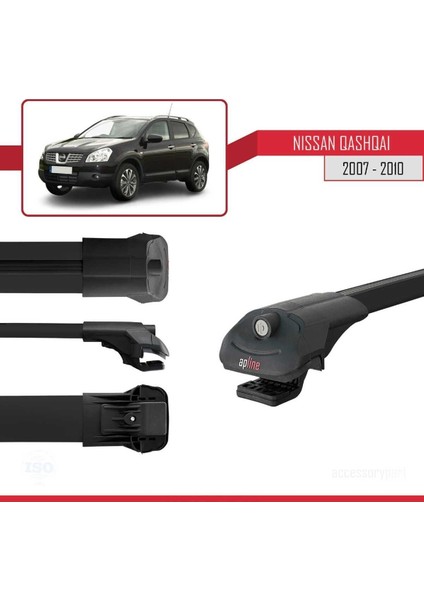 Nissan Qashqai 2007-2010 Arası ile Uyumlu Ace-1 Ara Atkı Tavan Barı Siyah modelleri