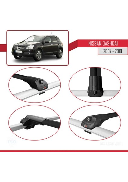Nissan Qashqai 2007-2010 Arası ile Uyumlu Ace-1 Ara Atkı Tavan Barı Siyah fırsatları
