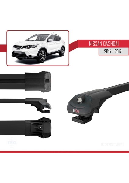 Nissan Qashqai 2014-2017 Arası ile Uyumlu Ace-1 Ara Atkı Tavan Barı Siyah modelleri