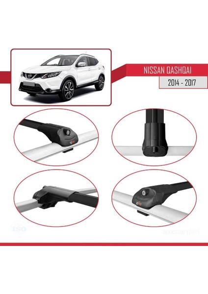 Nissan Qashqai 2014-2017 Arası ile Uyumlu Ace-1 Ara Atkı Tavan Barı Siyah fırsatları