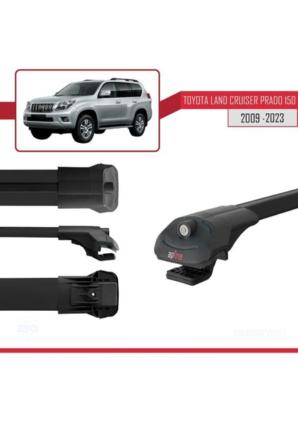 Toyota Land Cruiser Prado (J150) 2009-2023 Arası ile Uyumlu Ace-1 Ara Atkı Tavan Barı Siyah modelleri