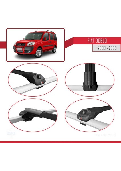 Fiat Doblo 2000-2009 Arası ile Uyumlu Ace-1 Ara Atkı Tavan Barı Siyah fırsatları