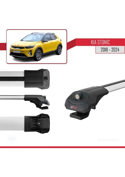 Kia Stonic 2018 ve Sonrası ile Uyumlu Ace-1 Ara Atkı Tavan Barı Gri modelleri