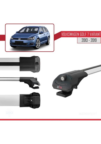 Volkswagen Golf 7 Varıant 2013-2019 Arası ile Uyumlu Ace-1 Ara Atkı Tavan Barı Gri modelleri