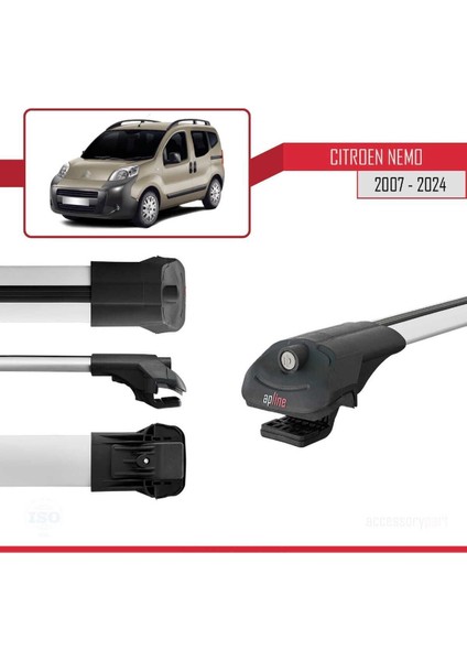 Citroen Nemo 2007 ve Sonrası ile Uyumlu Ace-1 Ara Atkı Tavan Barı Gri modelleri