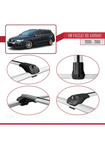 Volkswagen Passat (B6) Varıant 2005-2010 Arası ile Uyumlu Ace-1 Ara Atkı Tavan Barı Gri fırsatları