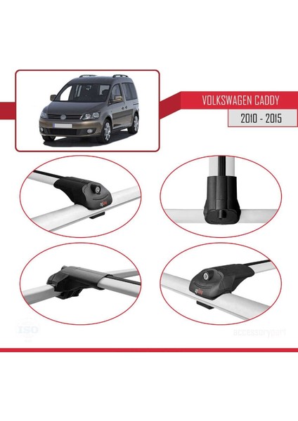 Volkswagen Caddy 2010-2015 Arası ile Uyumlu Ace-1 Ara Atkı Tavan Barı Gri fırsatları